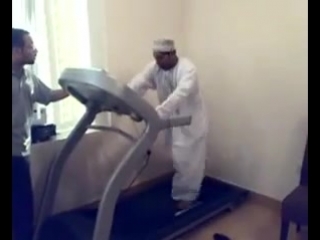 arab on a treadmill