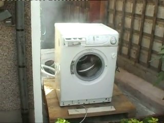 what happens if you put a brick in the washer? (in the end )